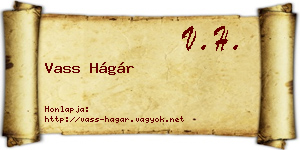 Vass Hágár névjegykártya